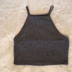 Gray cropped tank top